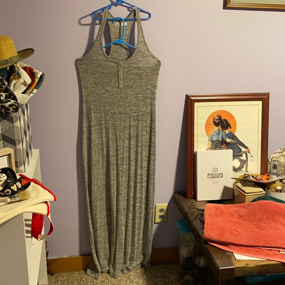 Medium Light Grey Floor Length Dress